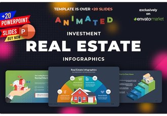 房地产插画图形PPT模板 - 顶尖PPT