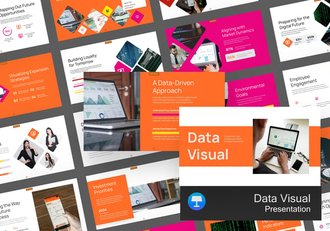 彩色数据可视化图形keynote模板 - 顶尖PPT
