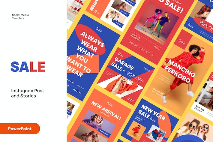 促销活动社交媒体Instagram故事发布PPT模板 - 顶尖PPT