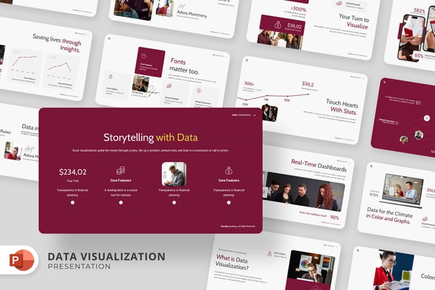 专业数据可视化平台展示PPT模板 - 顶尖PPT