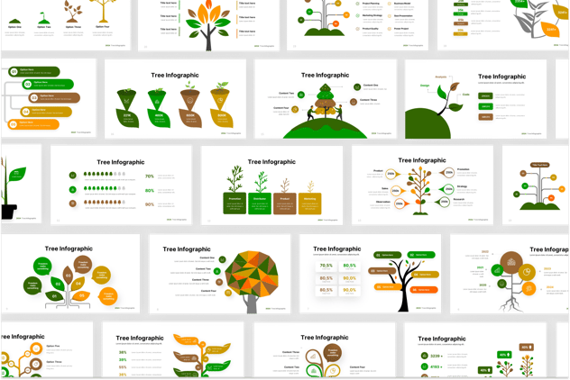 创意树形状信息图形PPT模板 - 顶尖PPT