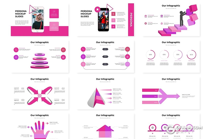 30页欧美时尚风格摄影图片展示模特写真google slides模板 5种主题配色 - 顶尖PPT