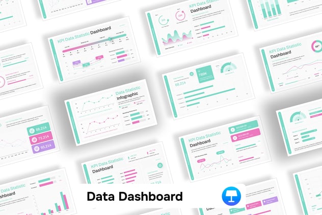 可视化视觉呈现数据仪表板图形图表keynote模板 - 顶尖PPT