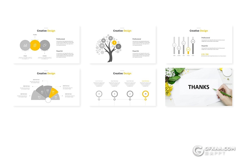30页简约风格商务工作汇报项目合作通用PPT模板 5种主题配色 - 顶尖PPT