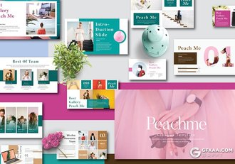 55页简约时尚模特写真摄影图片展示PPT模板 3种主题配色 - 顶尖PPT