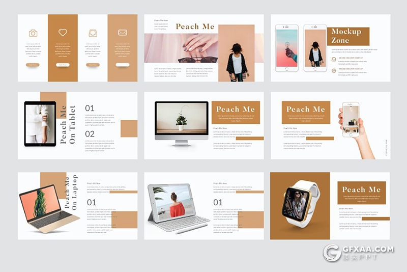 55页简约时尚模特写真摄影图片展示keynote模板 3种主题配色 - 顶尖PPT