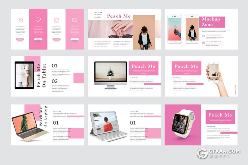 55页简约时尚模特写真摄影图片展示keynote模板 3种主题配色 - 顶尖PPT