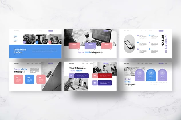 社交媒体技术主题keynote模板 - 顶尖PPT