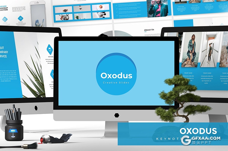 30页扁平化商务风格国外工作分析项目汇报keynote模板 5种主题配色 - 顶尖PPT