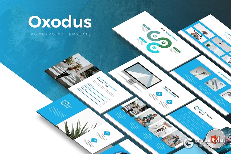 30页扁平化商务风格国外工作分析项目汇报PPT模板 5种主题配色 - 顶尖PPT