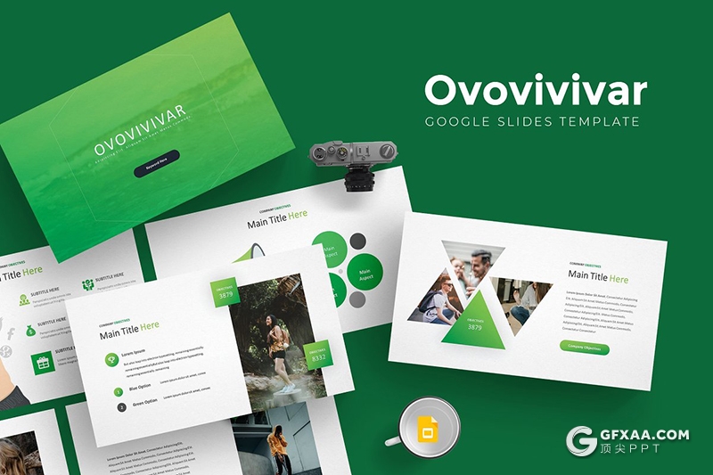 30页5种主题配色欧美商务风格工作汇报数据分析通用Google slides模板 - 顶尖PPT