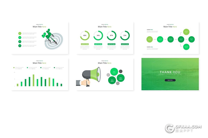30页5种主题配色欧美商务风格工作汇报数据分析通用Google slides模板 - 顶尖PPT