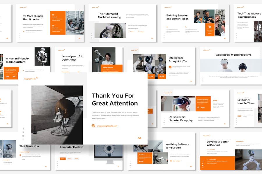 人工智能技术变革应用PPT模板 - 顶尖PPT
