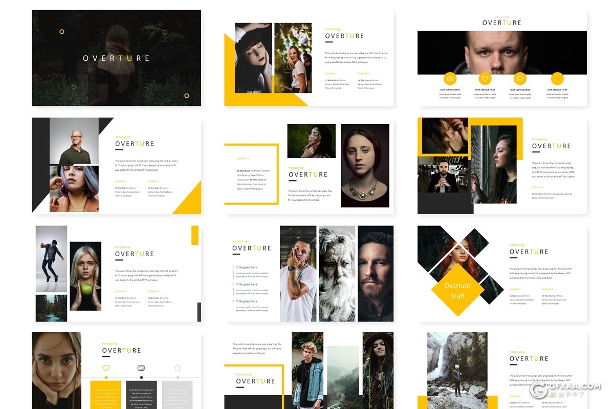 30页欧美商务风格团队介绍工作汇报PPT模板 5种主题配色 - 顶尖PPT