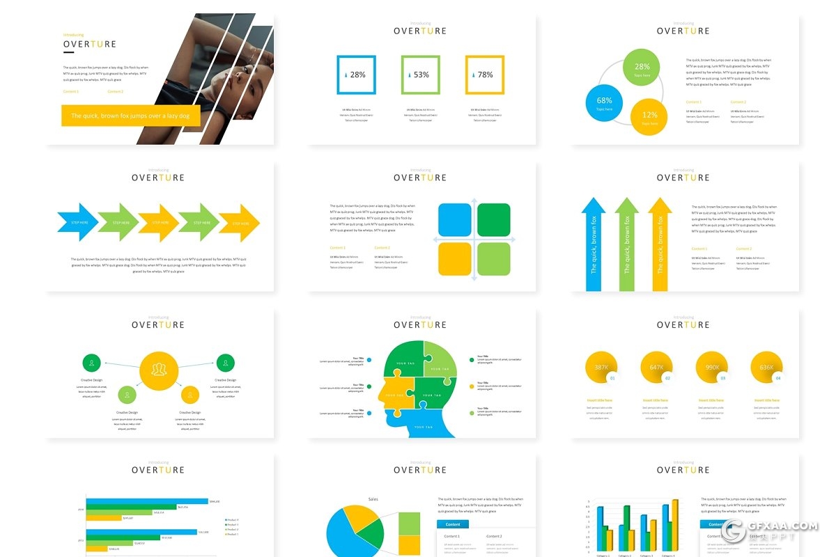 30页欧美商务风格团队介绍工作汇报PPT模板 5种主题配色 - 顶尖PPT