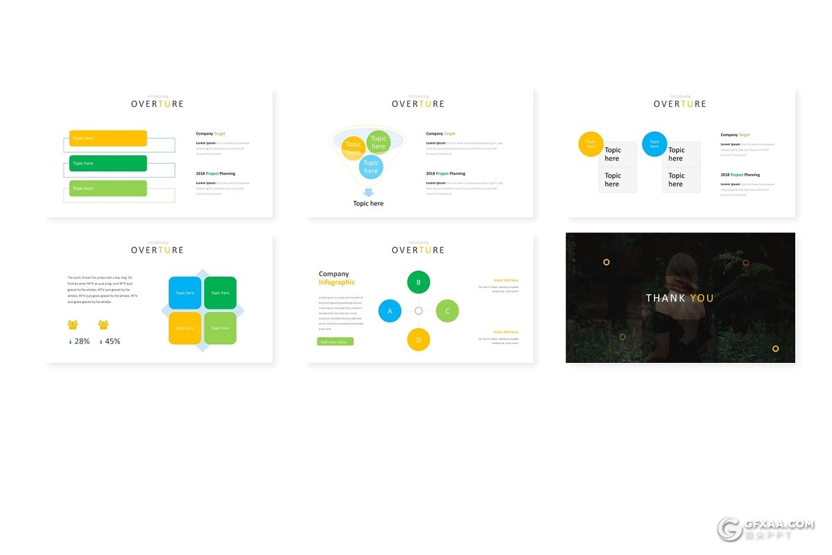 30页欧美商务风格团队介绍工作汇报PPT模板 5种主题配色 - 顶尖PPT