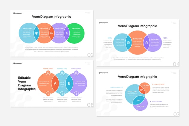 维恩图演示设计Keynote模板 - 顶尖PPT