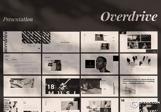 50极简黑白文艺风格演唱会活动现场策划图片展示PPT模板 - 顶尖PPT