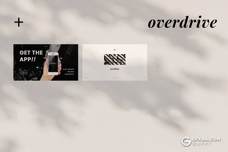 50极简黑白文艺风格演唱会活动现场策划图片展示PPT模板 - 顶尖PPT