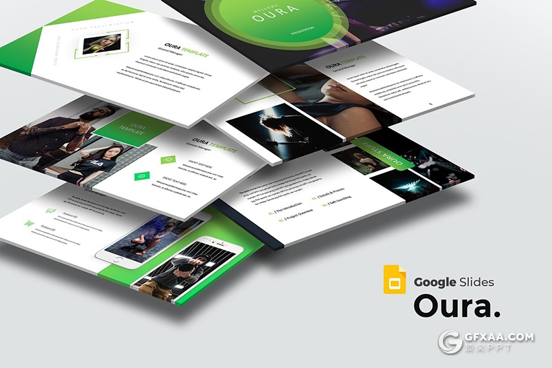 30页商务风格图片展示商务图形工作汇报Google slides模板 5种主题配色 - 顶尖PPT