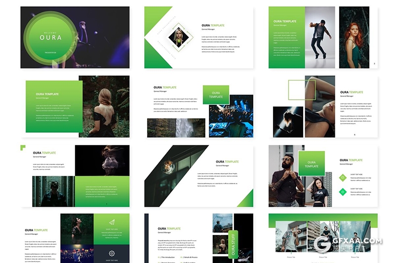 30页商务风格图片展示商务图形工作汇报keynote模板 5种主题配色 - 顶尖PPT