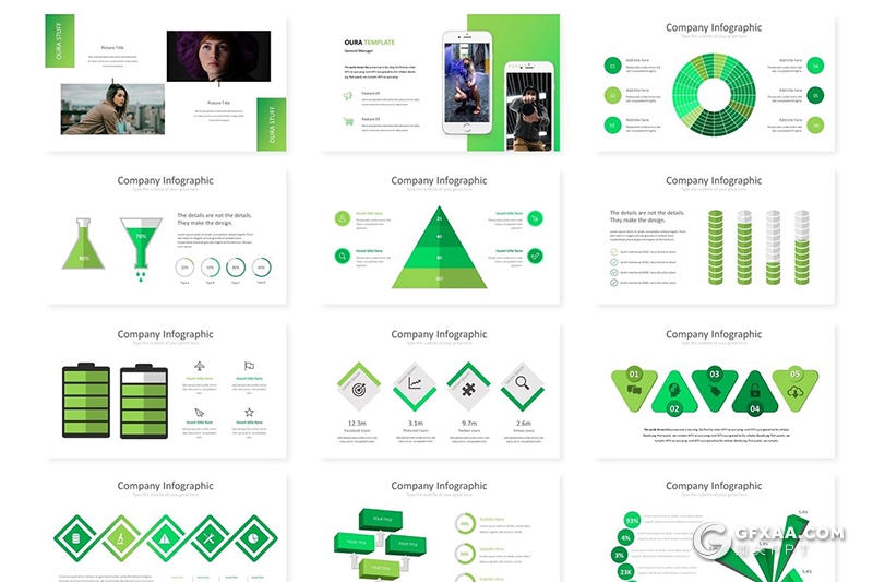 30页商务风格图片展示商务图形工作汇报keynote模板 5种主题配色 - 顶尖PPT