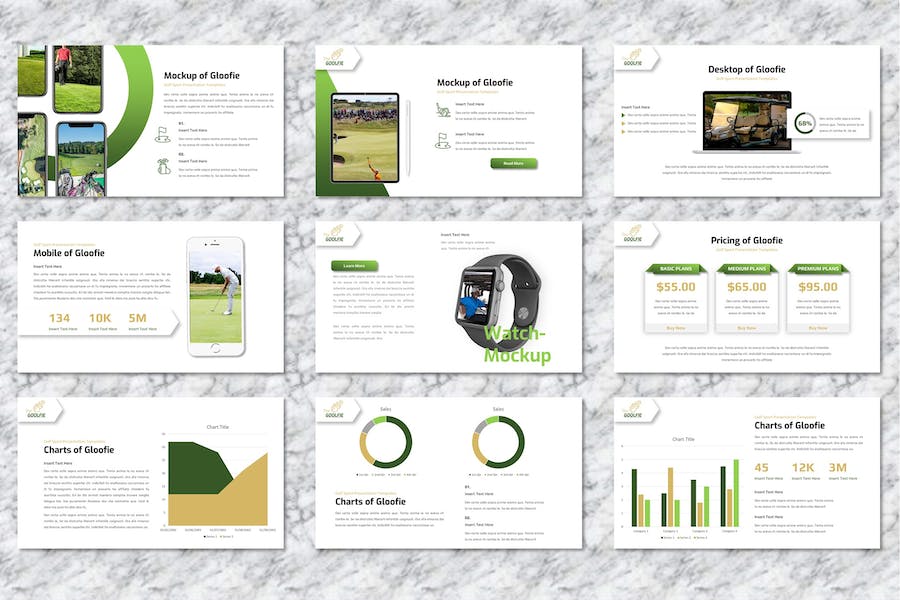 高尔夫球场运动休闲俱乐部推广Keynote模板 - 顶尖PPT