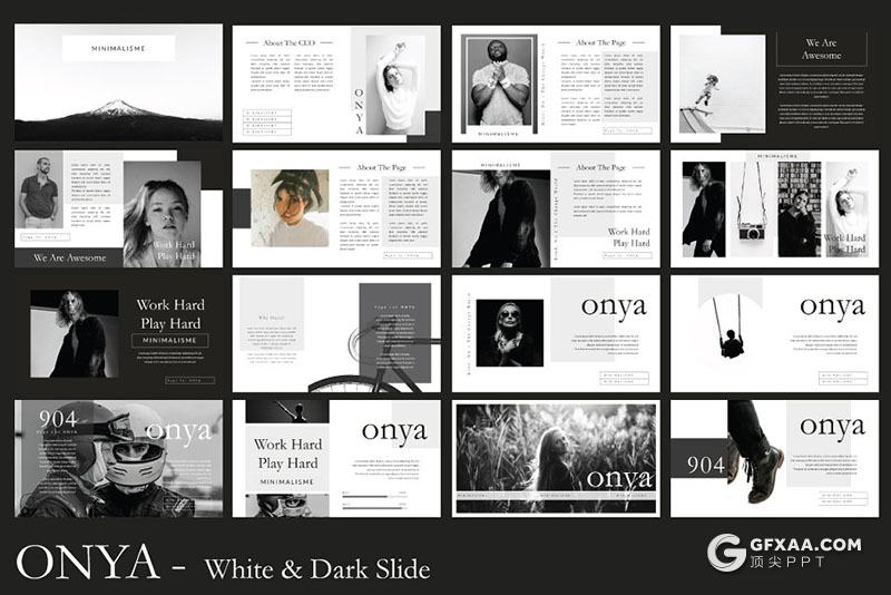 55页极简艺术风格奢侈品服装展示摄影图片展PPT模板 - 顶尖PPT