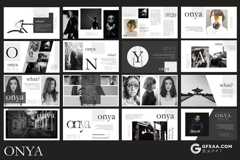 55页极简艺术风格奢侈品服装展示摄影图片展PPT模板 - 顶尖PPT