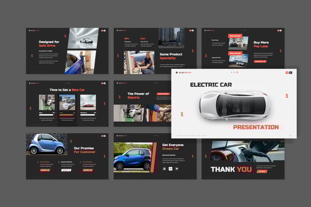 新能源电动汽车主题keynote模板 - 顶尖PPT