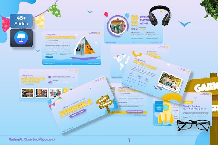 儿童教育玩具讲述展示方案Keynote模板 - 顶尖PPT