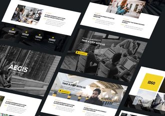 32页扁平化商务团队企业介绍会议介绍通用PPT模板 - 顶尖PPT