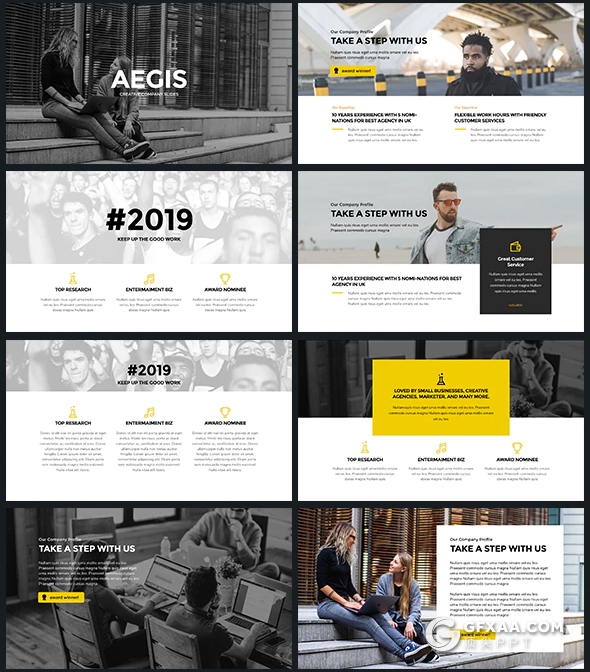 32页扁平化商务团队企业介绍会议介绍通用PPT模板 - 顶尖PPT