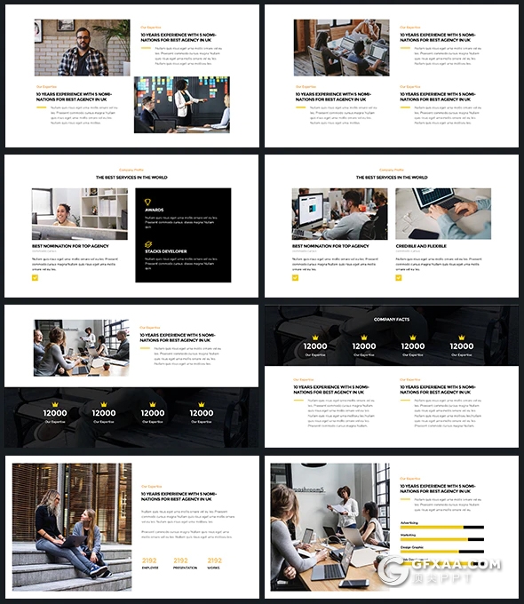32页扁平化商务团队企业介绍会议介绍通用PPT模板 - 顶尖PPT