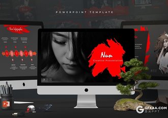 30页创意泼墨笔刷效果时尚杂志模特写真摄影展示PPT模板 5种主题配色 - 顶尖PPT