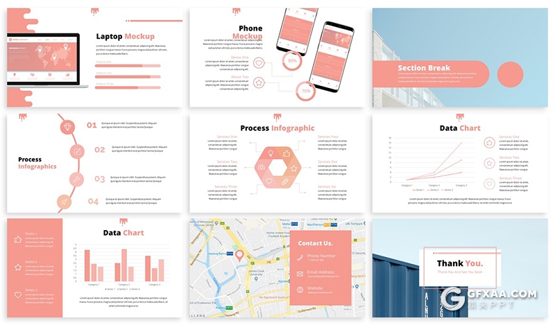 30页创意图形唯美小清新风格多用途PPT模板 3种主题配色 - 顶尖PPT