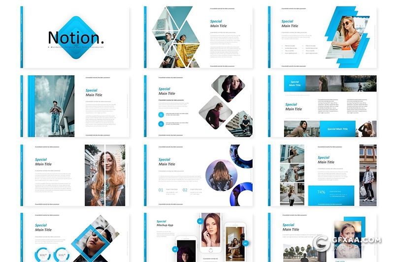 30页商务风格工作汇报数据分析通用PPT模板 5种主题配色 - 顶尖PPT