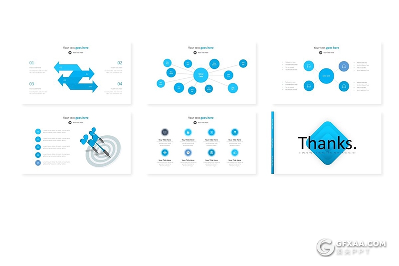 30页商务风格工作汇报数据分析通用PPT模板 5种主题配色 - 顶尖PPT