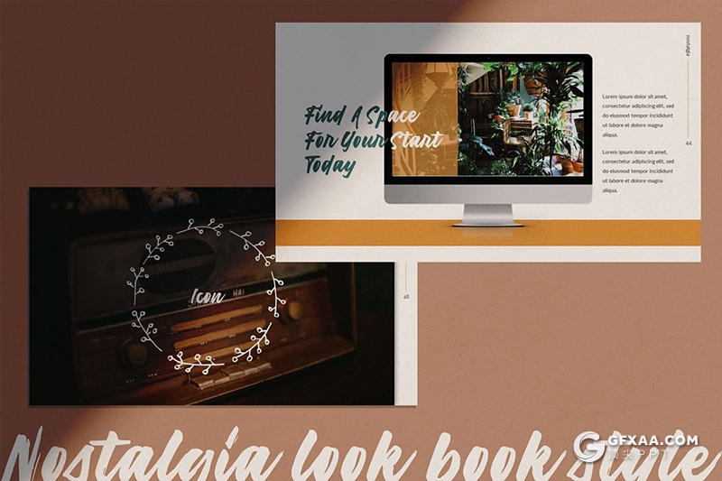 54页时尚杂志风格摄影图片展示Google slides模板 - 顶尖PPT