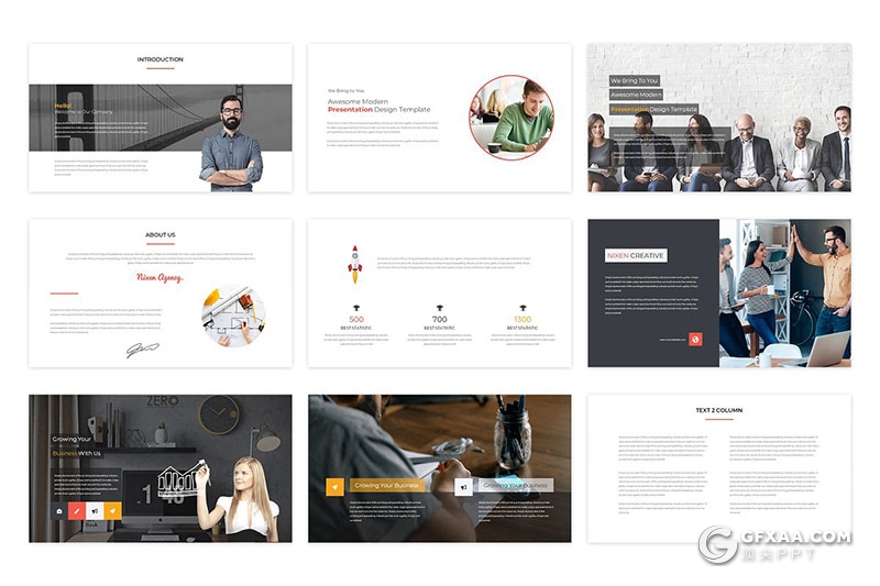 69页扁平化国外商务风格商务型工作汇报通用keynote模板 - 顶尖PPT