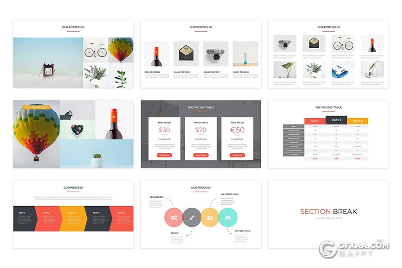 69页扁平化国外商务风格商务型工作汇报通用keynote模板 - 顶尖PPT