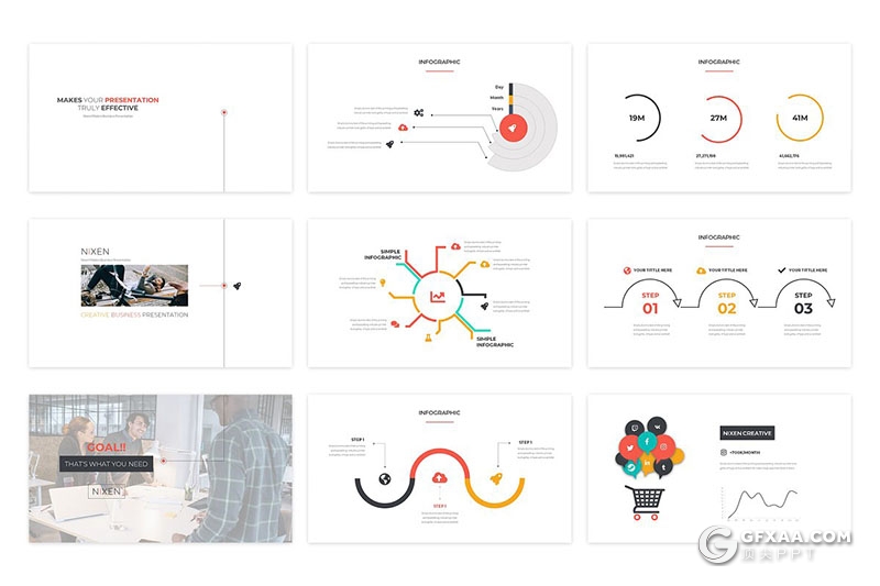 69页扁平化国外商务风格商务型工作汇报通用keynote模板 - 顶尖PPT