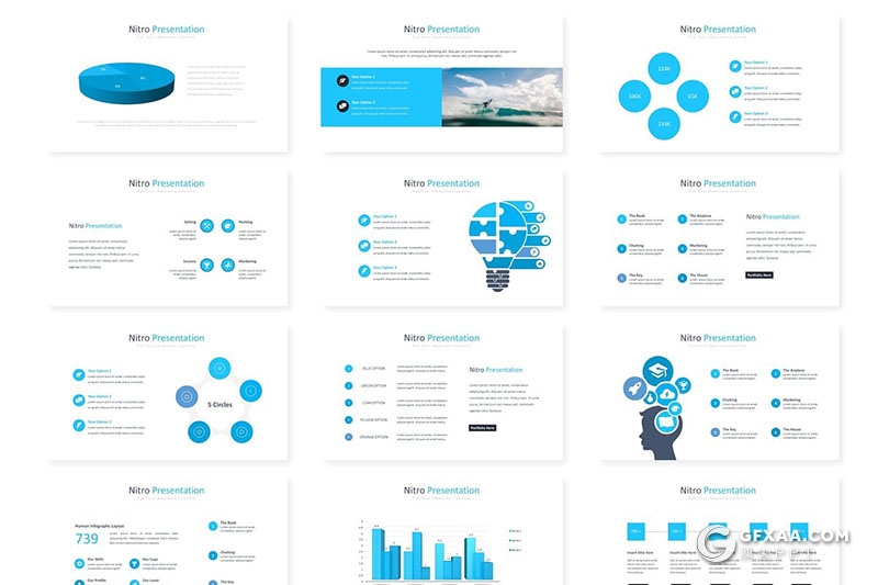 30页扁平化欧美商务多用途keynote模板 5种主题配色 - 顶尖PPT