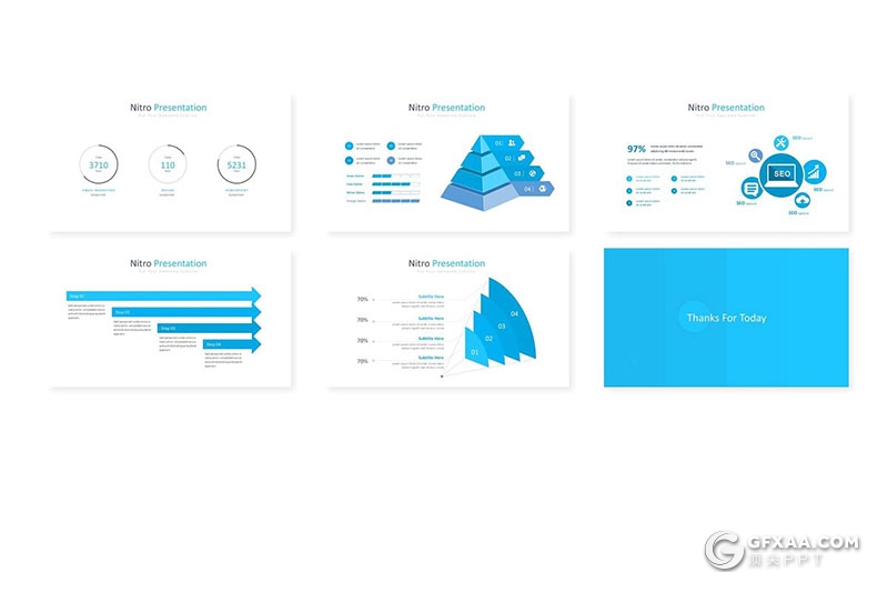 30页扁平化欧美商务多用途keynote模板 5种主题配色 - 顶尖PPT