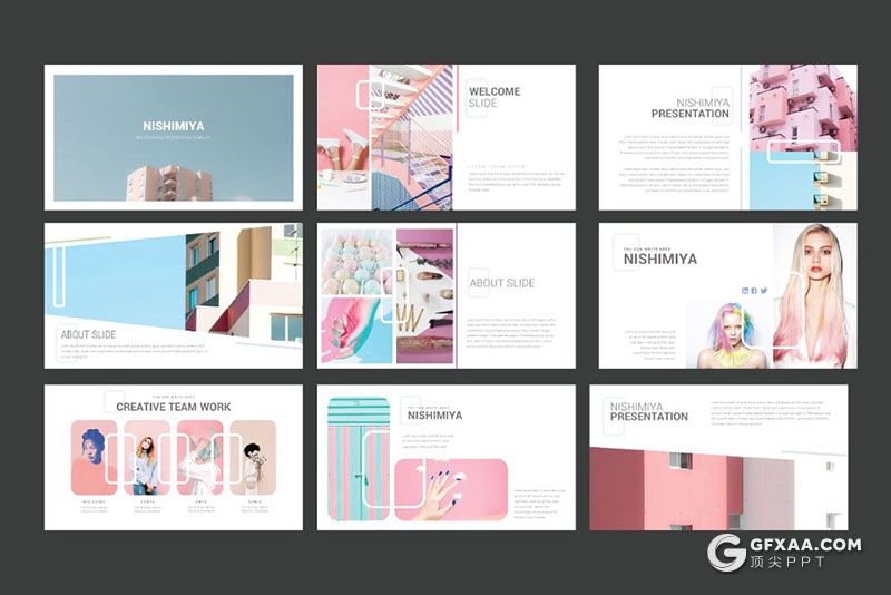 51页艺术杂志风格图片展示keynote模板 - 顶尖PPT