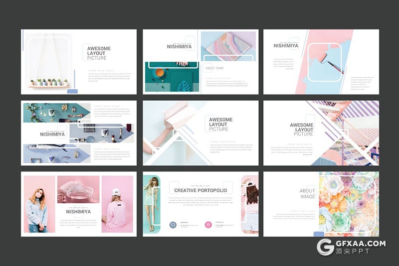 51页艺术杂志风格图片展示keynote模板 - 顶尖PPT