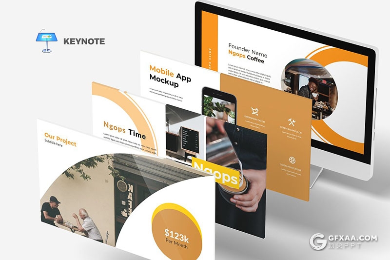 30页创意版式设计国外商务通用keynote模板 5种主题配色 - 顶尖PPT
