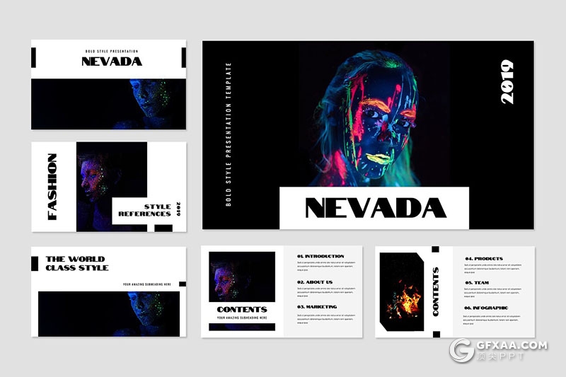 50页大标题图片展示PPT模板 - 顶尖PPT