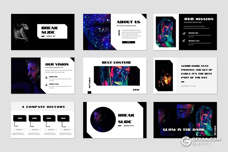 50页大标题图片展示PPT模板 - 顶尖PPT