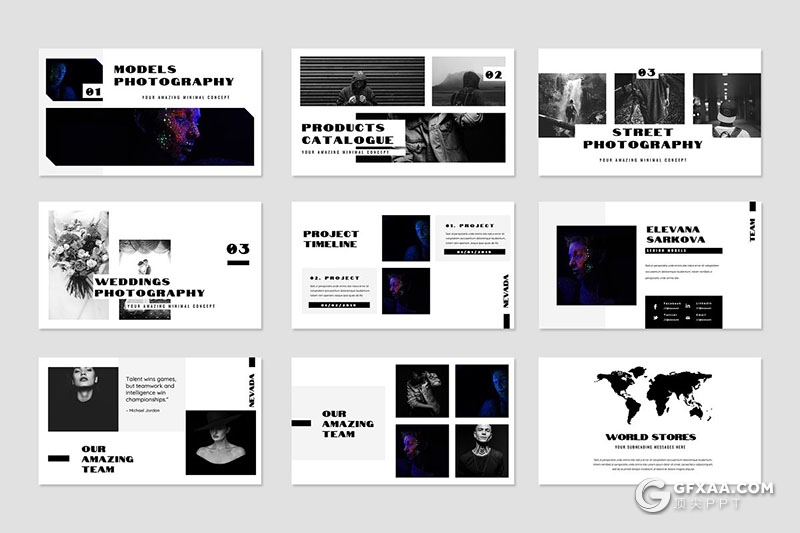 50页大标题图片展示PPT模板 - 顶尖PPT